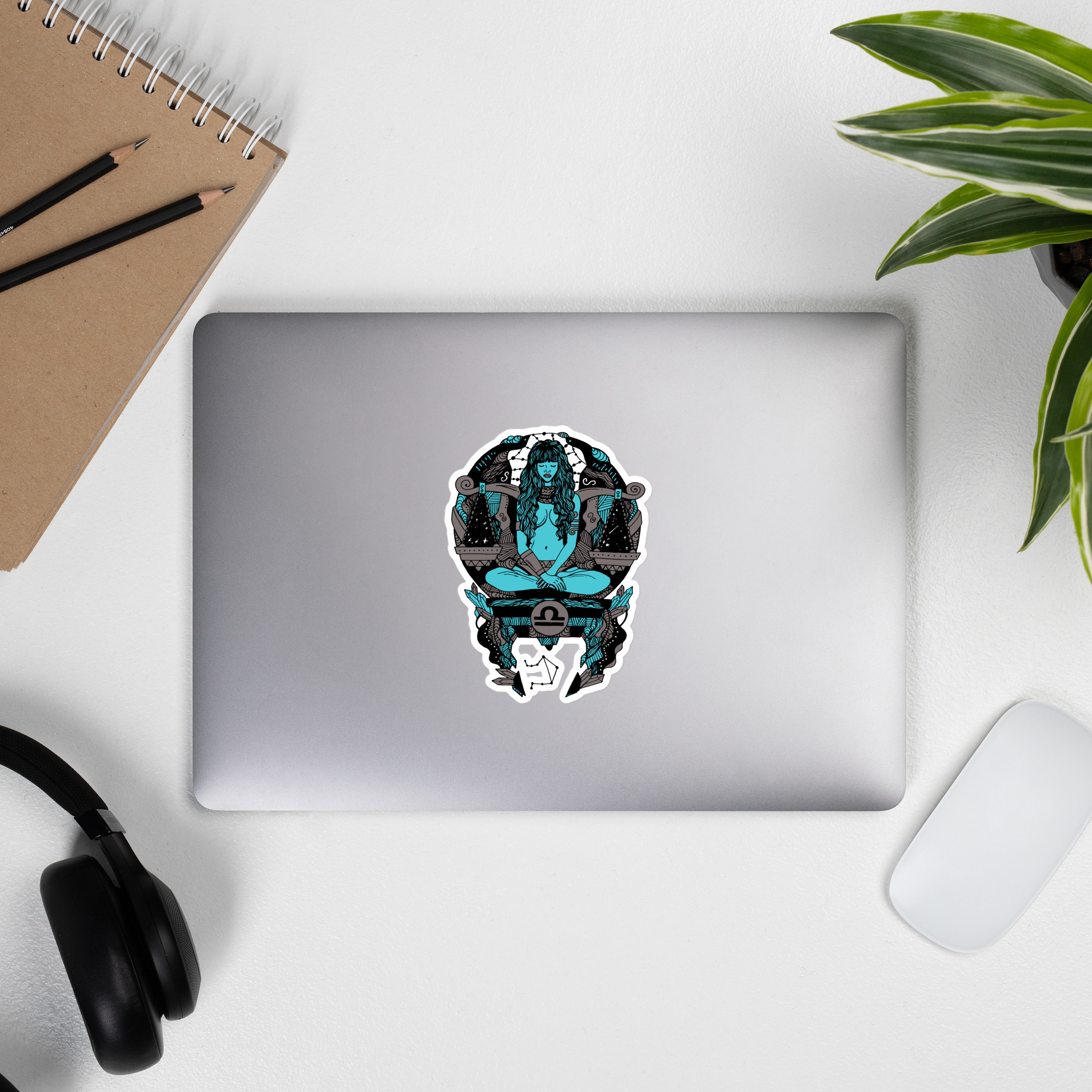 Blue and Grey Libra Beauty - Libra Stickers - Image 9