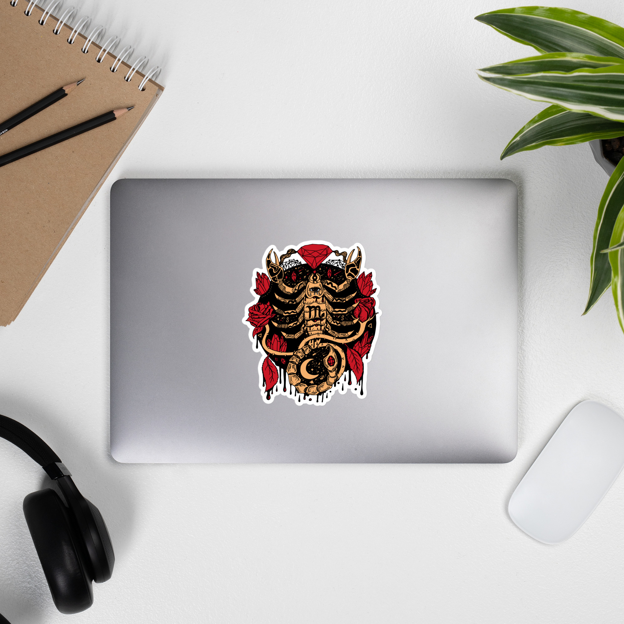Cream and Red Mystic Scorpio Zodiac - Scorpio Stickers - Image 9