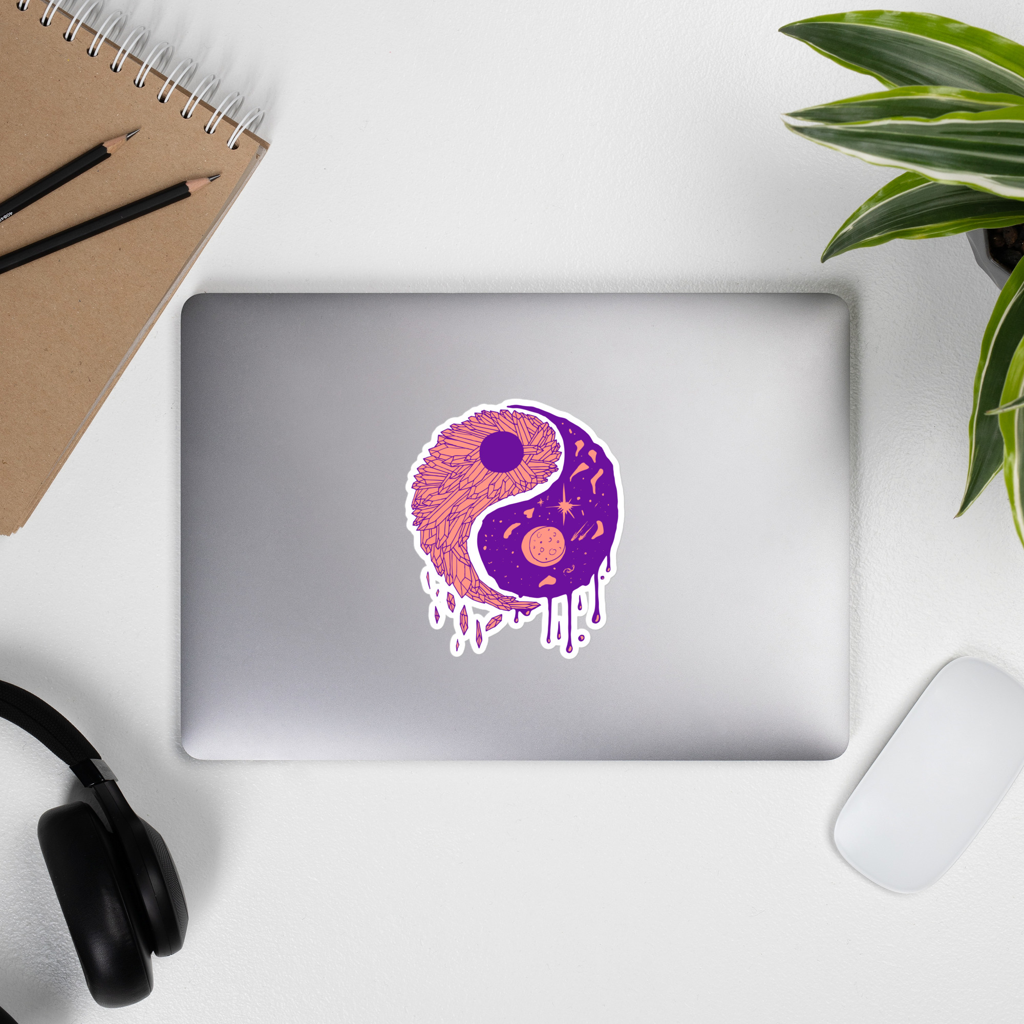Violet Yin Yang Crystals and Night Sky - Yin Yang Stickers - Image 9