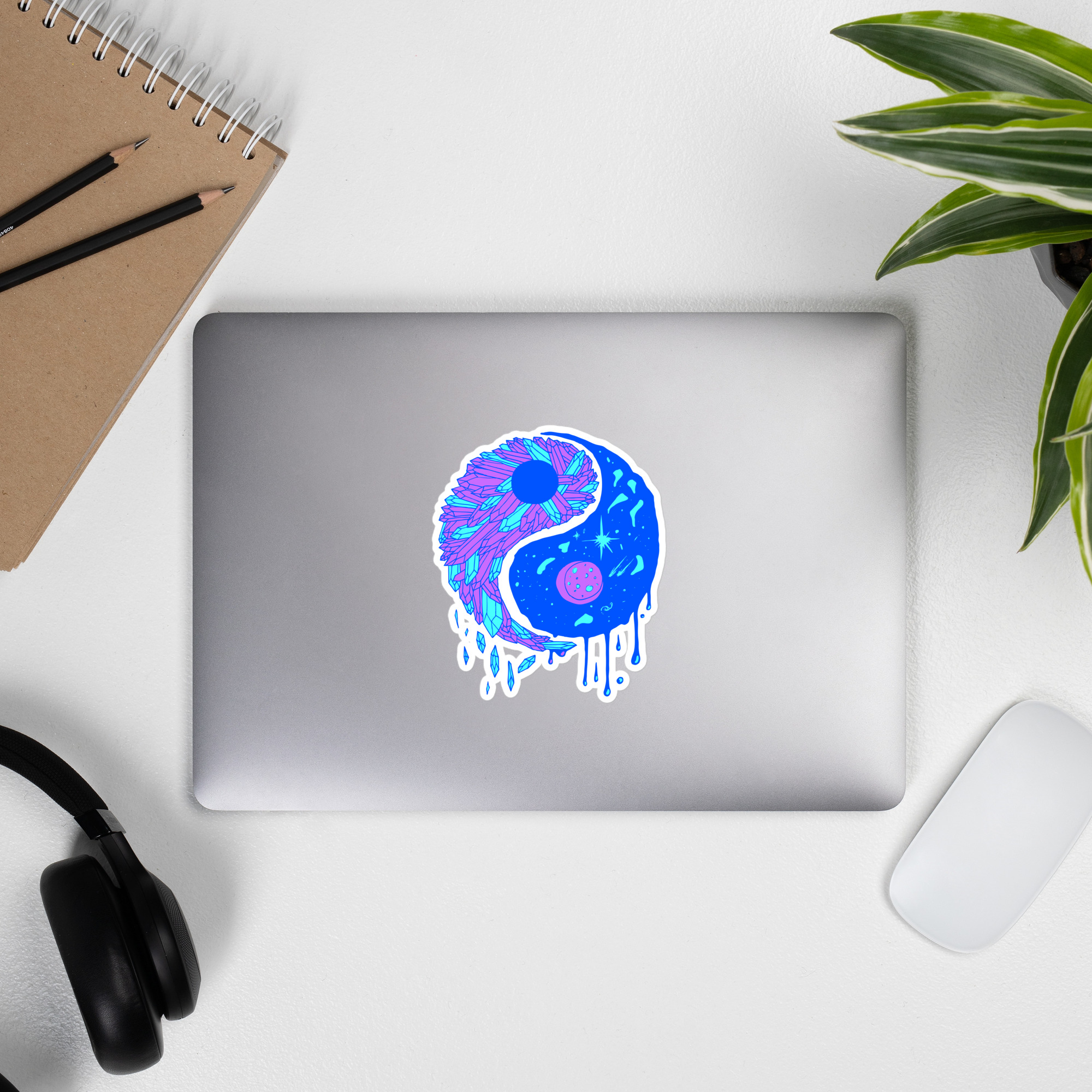 Blue Yin Yang Crystals and Night Sky - Yin Yang Stickers - Image 9