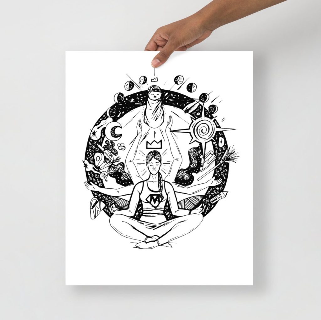 Bold minimalist mom art prints featuring super mom typography in clean black and white