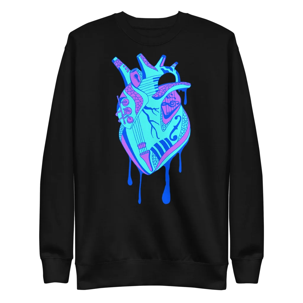Musical Heart Drawing Crewneck Sweatshirt