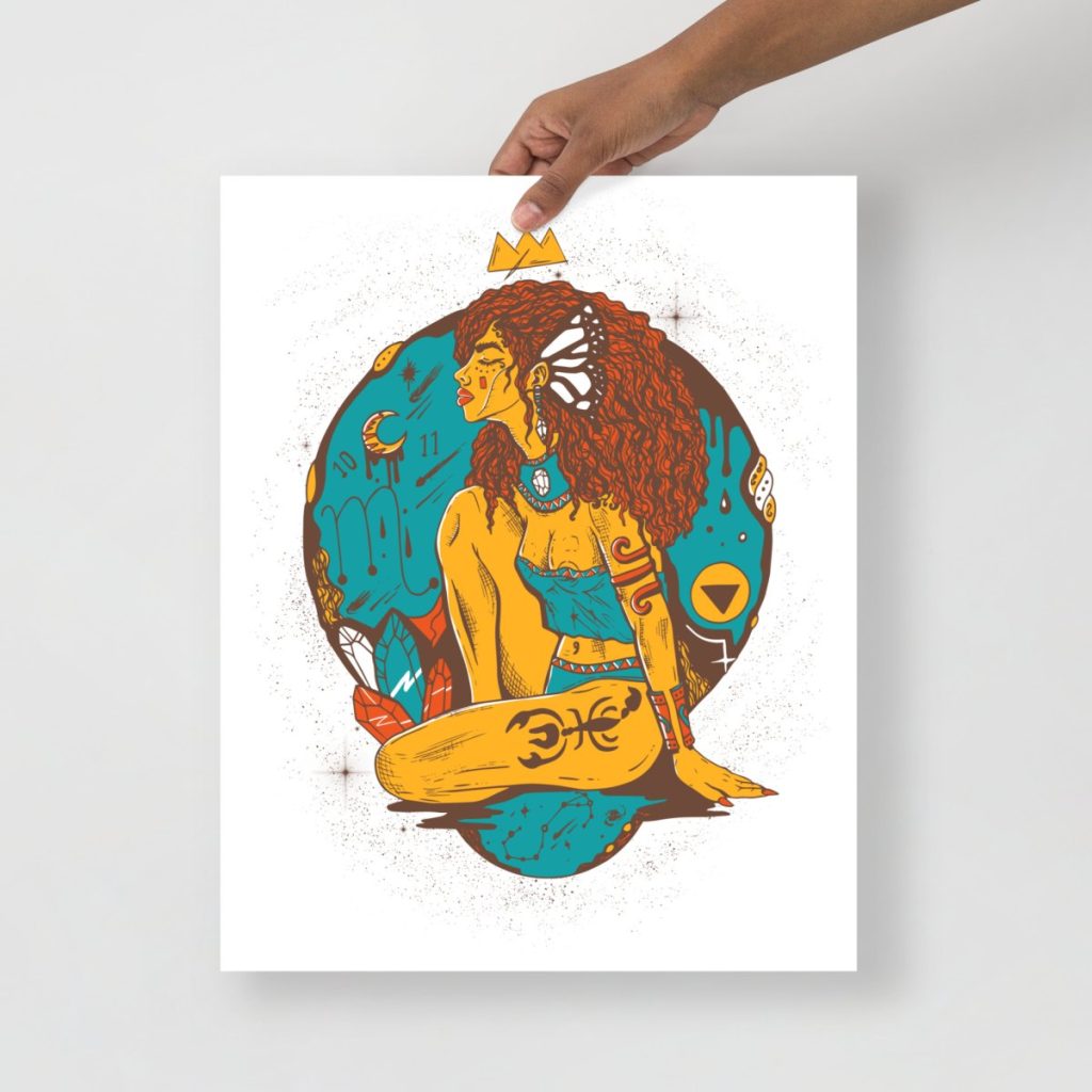 Chic Scorpio goddess print a stylish new year astrology gift for her