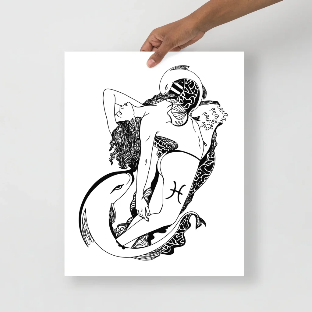 Pisces Zodiac Art Print - Celestial Wall Art
