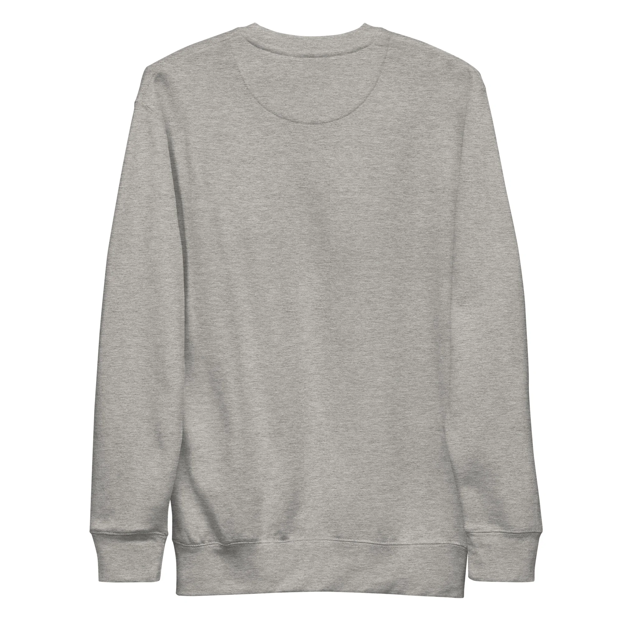 Grey red cat art sweatshirt with crew neck and long sleeves displayed front view
