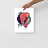 Royal elephant with a crown hand-drawn illustration art print by Kenal Louis, available in three sizes on thick matte paper