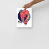 Royal elephant with a crown hand-drawn illustration art print by Kenal Louis, available in three sizes on thick matte paper