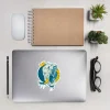 Royal elephant sticker with crown illustration by Kenal Louis, printed on durable high-opacity adhesive vinyl in three sizes
