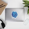 Elephant stickers featuring a royal crown illustration drawing by Kenal Louis, printed on durable adhesive vinyl in three sizes