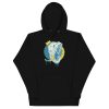 Elephant hoodie with a hand-drawn crowned elephant illustration by Kenal Louis, available in black, green, maroon, purple, and royal blue