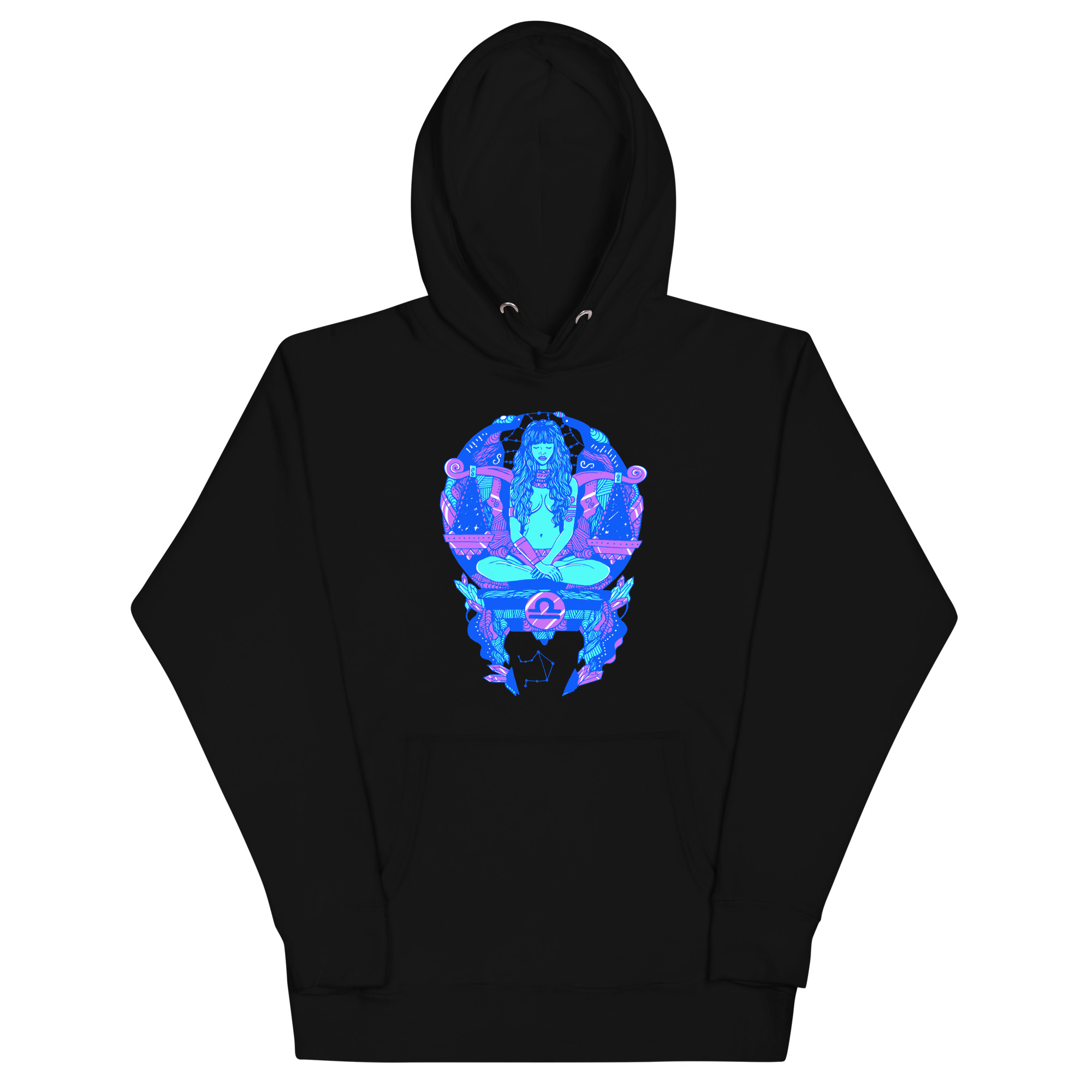 Blue Libra Beauty Zodiac Hoodie – Celestial Streetwear Pull