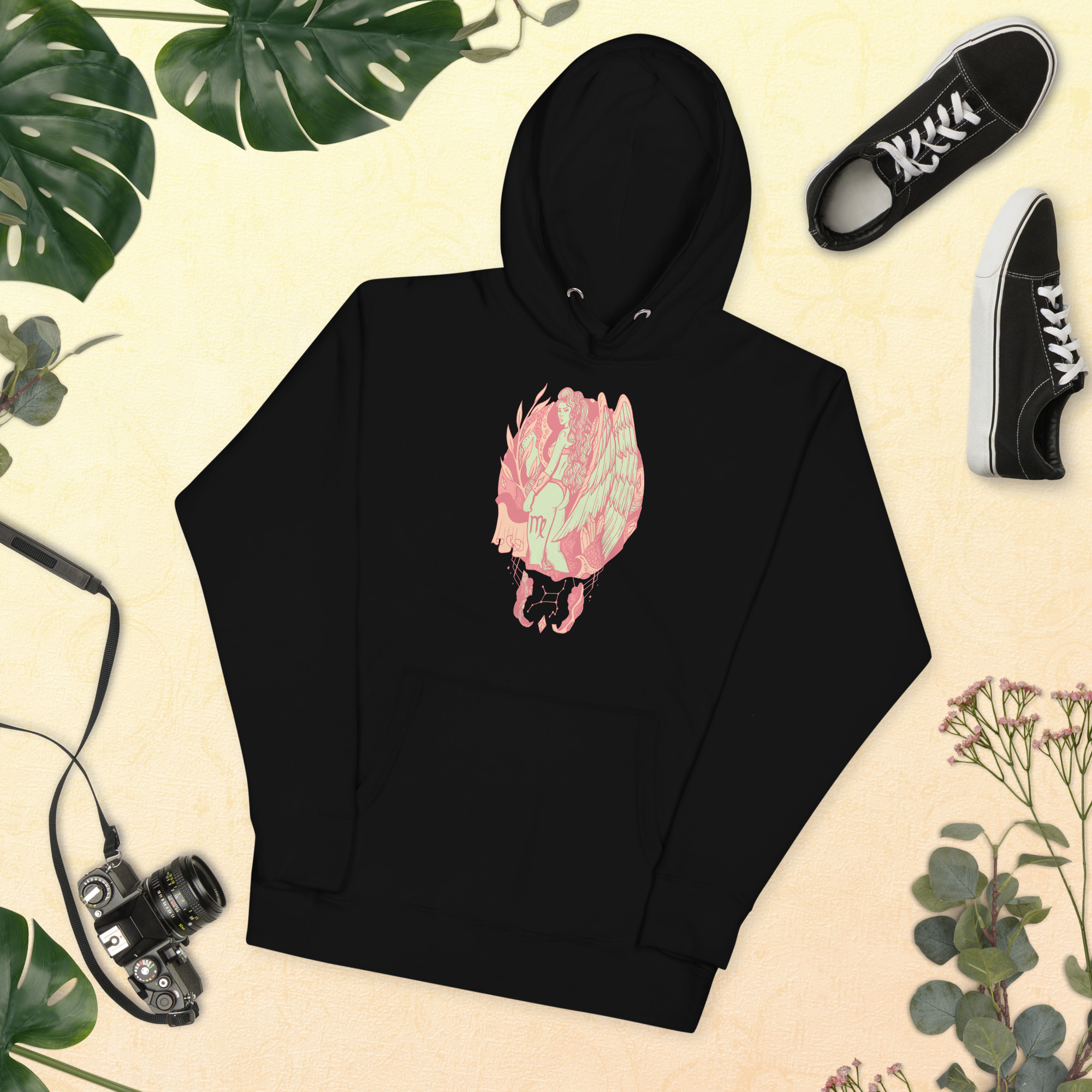 Retro Pink Virgo Hoodie – Bold Zodiac Streetwear Pullover - Image 4