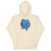 Elephant hoodie with a royal crown illustration drawing, soft streetwear pullover with front pouch pocket in multiple colorways