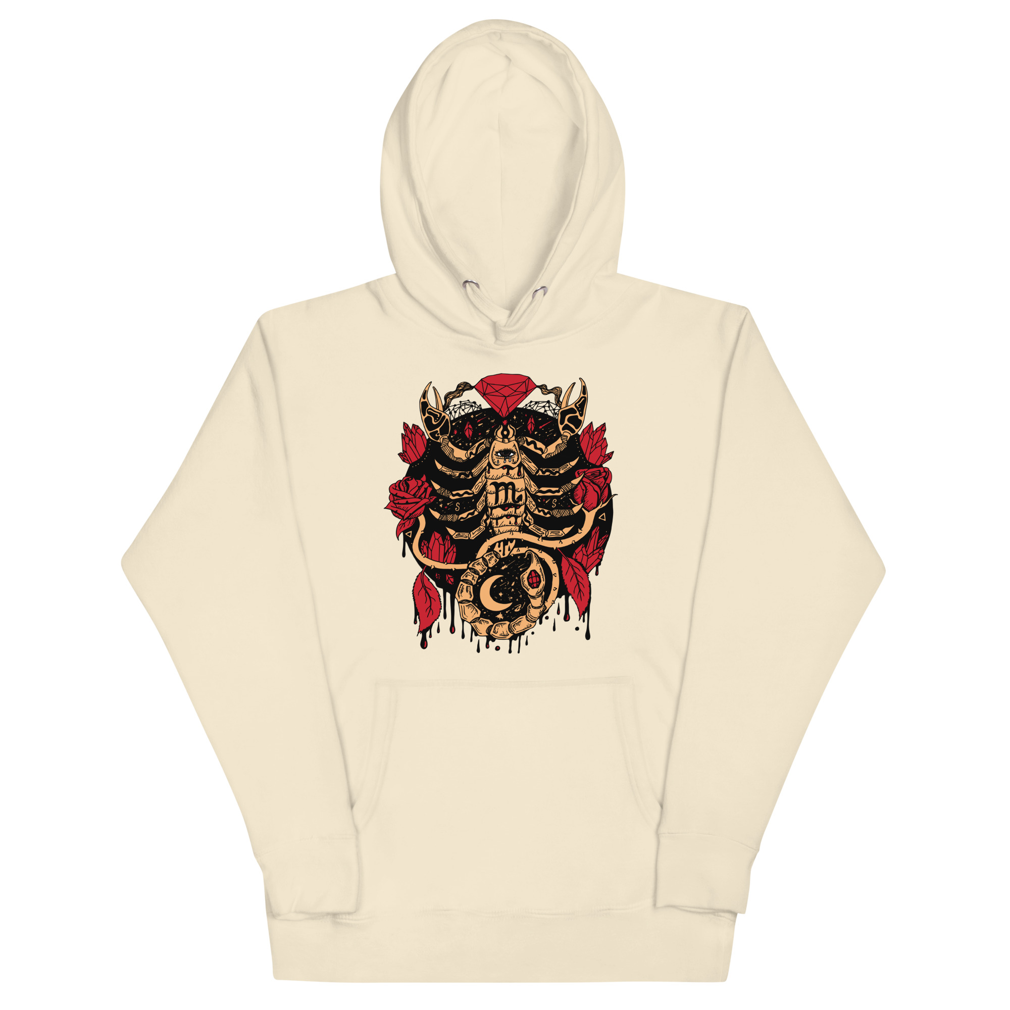 Cream and Red Mystic Scorpio Zodiac - Scorpio Hoodie