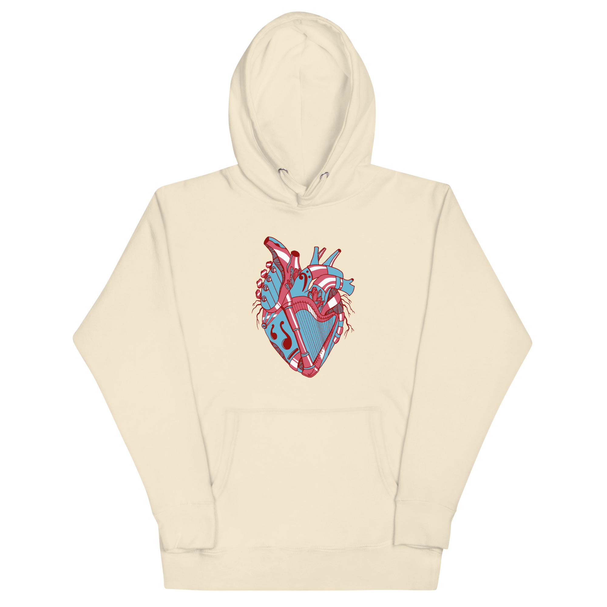 Pastel Blue Musical Heart No. 2 - Human Heart Hoodie