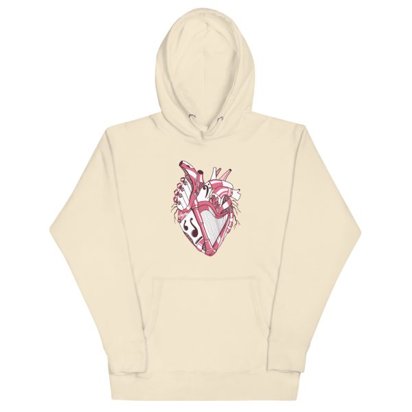 Pink and White Musical Heart No. 2 - Human Heart Hoodie