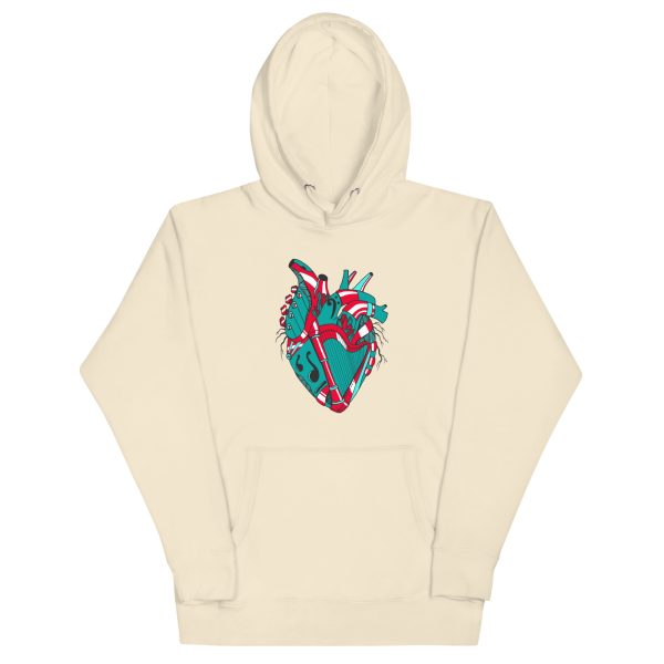 Turquoise Red Musical Heart No. 2 - Human Heart Hoodie