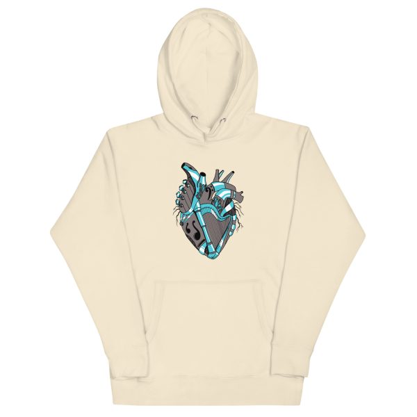 Blue and Grey Musical Heart No. 2 - Human Heart Hoodie