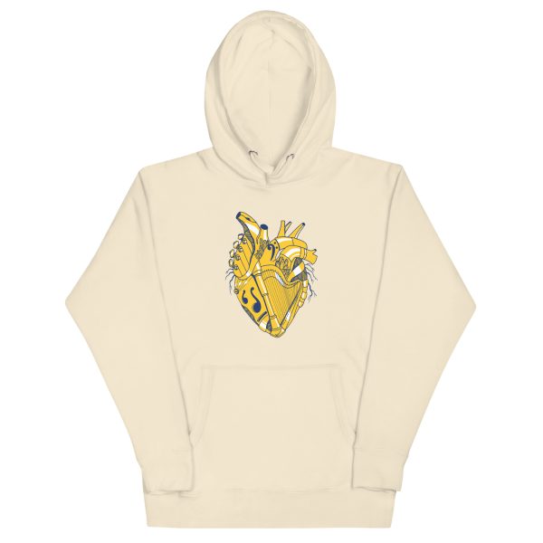 Navy Yellow Musical Heart No. 2 - Human Heart Hoodie