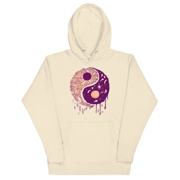 Peach Yin Yang Crystals and Night Sky - Yin Yang Hoodie
