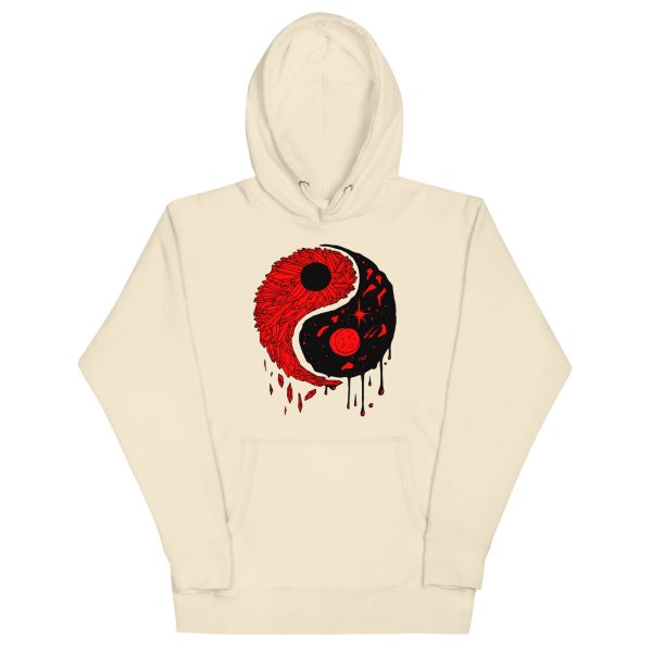 Red and Black Yin Yang Crystals and Night Sky - Yin Yang Hoodie