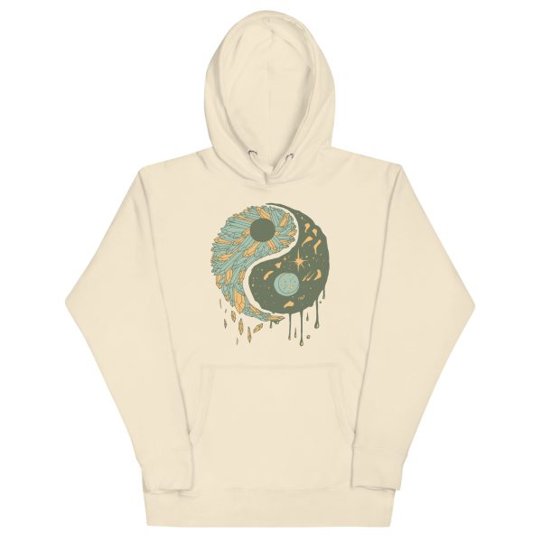 Sage Green Yin Yang Crystals and Night Sky - Yin Yang Hoodie