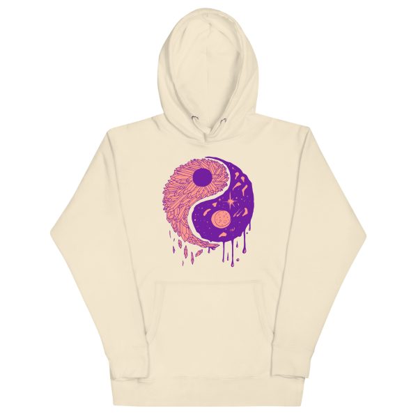 Violet Yin Yang Crystals and Night Sky - Yin Yang Hoodie