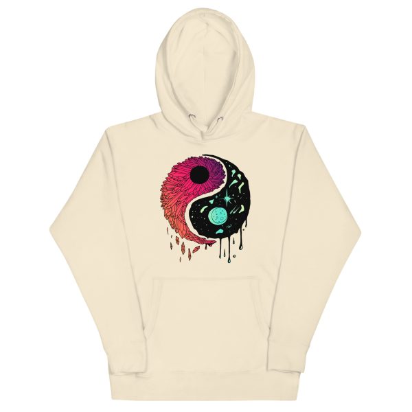 Blue Red Blend Yin Yang Crystals and Night Sky - Yin Yang Hoodie