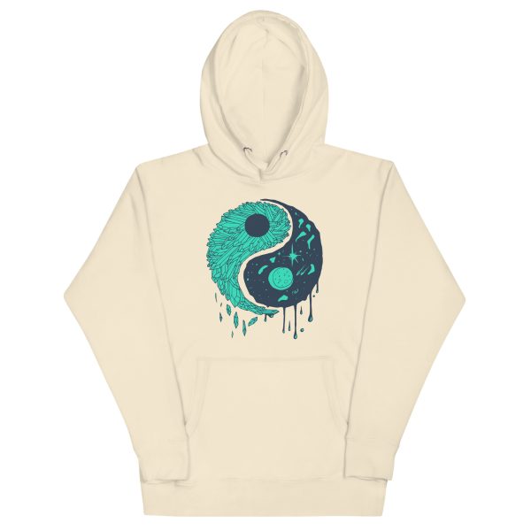 Costal Yin Yang Crystals and Night Sky - Yin Yang Hoodie