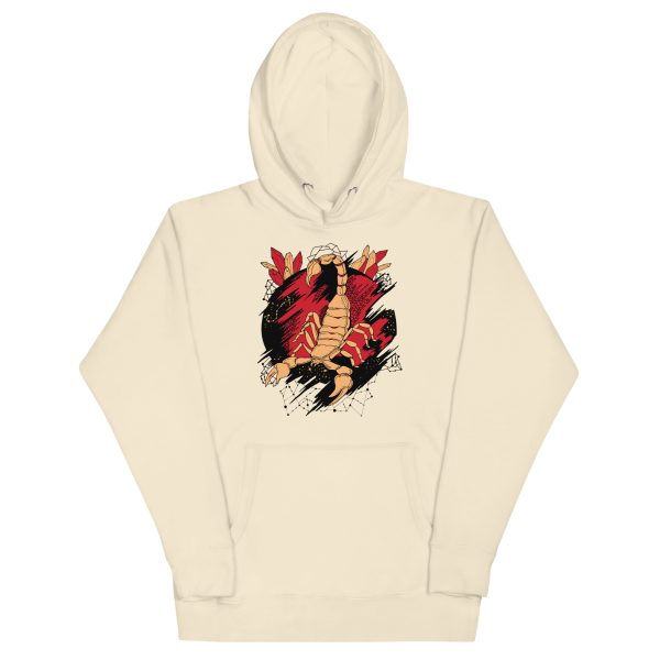Cream and Red Cosmic Scorpion - Scorpion Hoodie