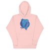 Elephant hoodie with a royal crown illustration drawing, soft streetwear pullover with front pouch pocket in multiple colorways