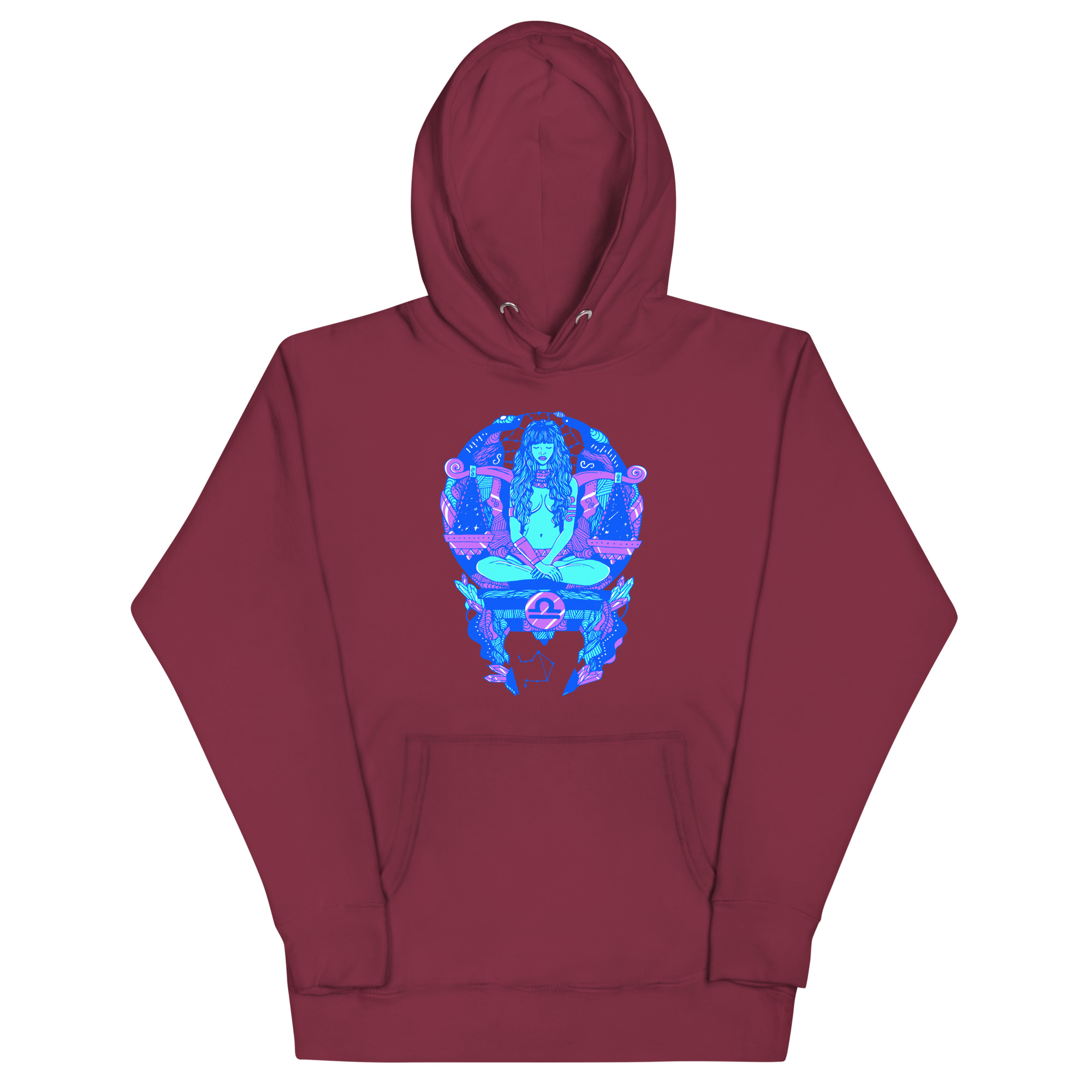Blue Libra Beauty Zodiac Hoodie – Celestial Streetwear Pull - Image 5