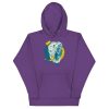 Elephant hoodie with a hand-drawn crowned elephant illustration by Kenal Louis, available in black, green, maroon, purple, and royal blue