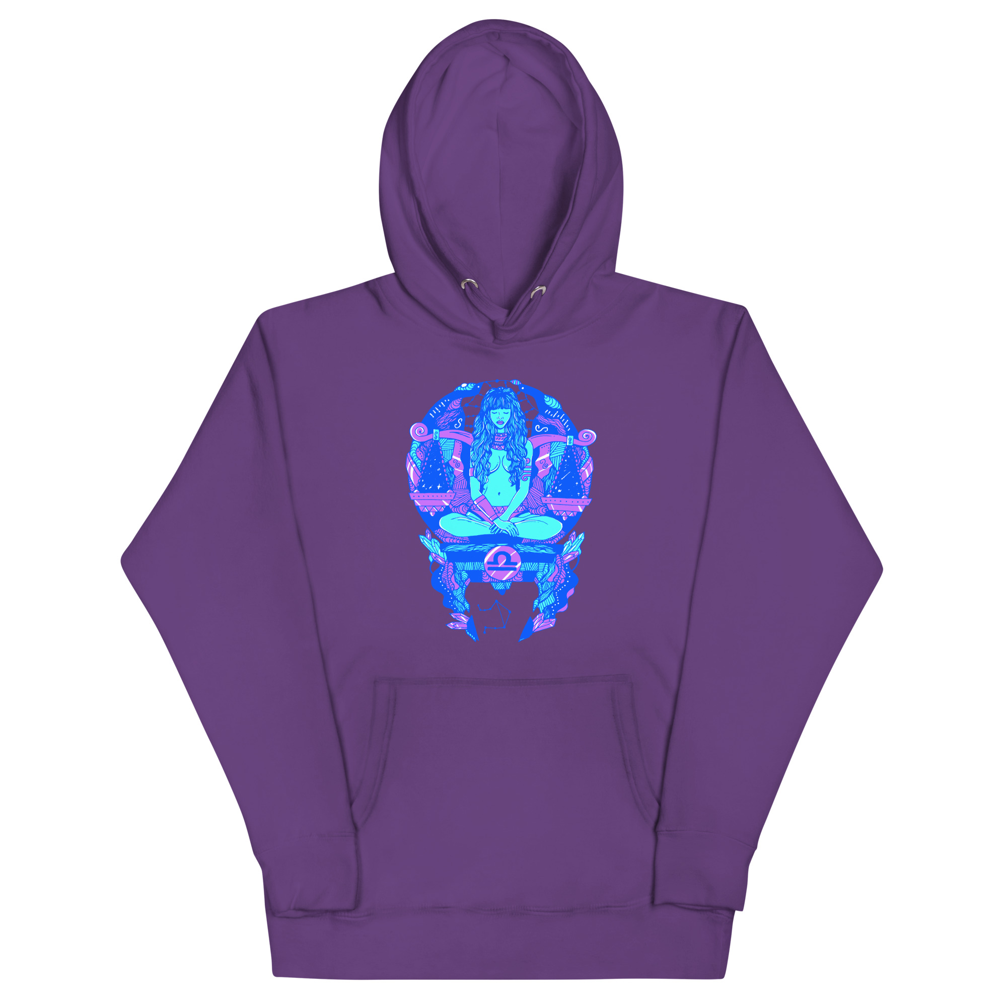 Blue Libra Beauty Zodiac Hoodie – Celestial Streetwear Pull - Image 7