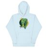 Royal Elephant hoodie featuring a hand-drawn crowned elephant illustration by Kenal Louis, shown in multiple colorways