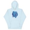 Elephant hoodie with a royal crown illustration drawing, soft streetwear pullover with front pouch pocket in multiple colorways
