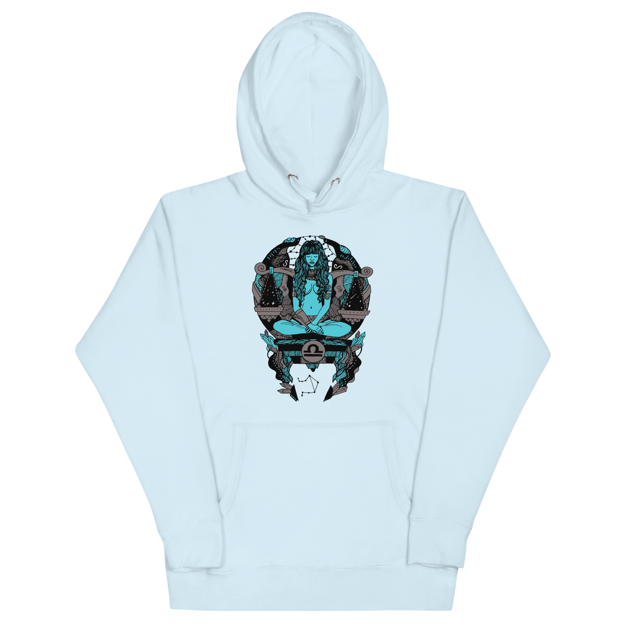 Blue and Grey Libra Beauty - Libra Hoodie - Image 6