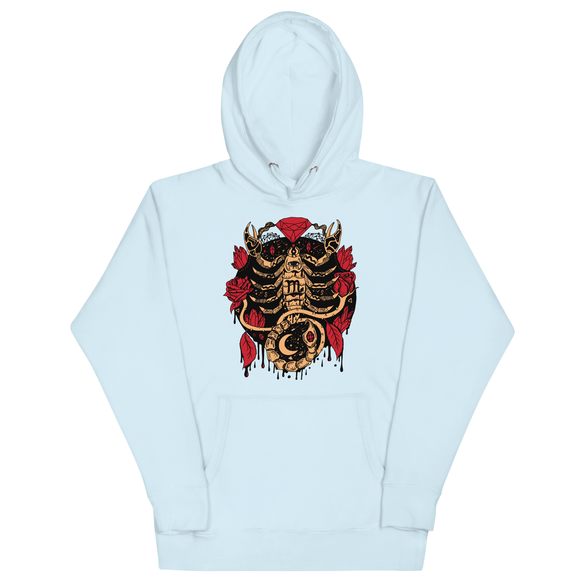 Cream and Red Mystic Scorpio Zodiac - Scorpio Hoodie - Image 6