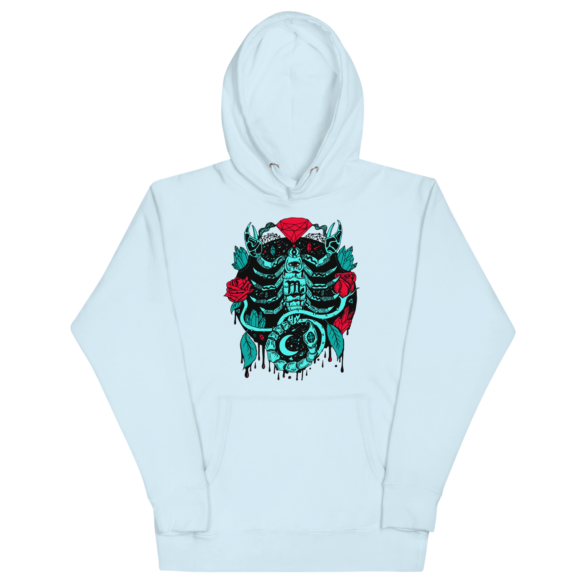 Turquoise Red Mystic Scorpio Zodiac - Scorpio Hoodie - Image 6