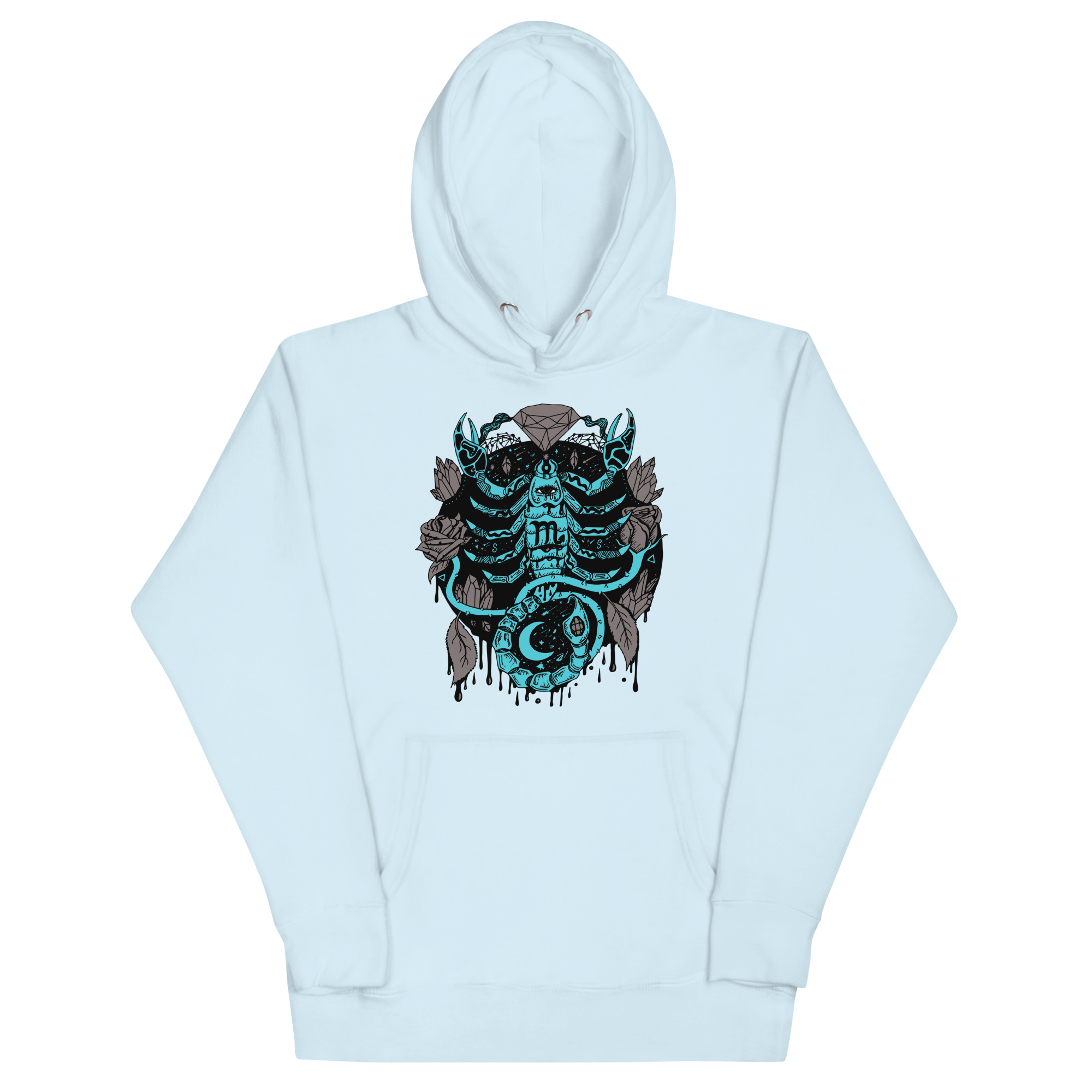 Blue and Grey Mystic Scorpio Zodiac - Scorpio Hoodie - Image 6