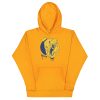 Royal elephant hoodie with a crowned elephant crown illustration drawing, shown in multiple colorways including bone, pink, and sky blue