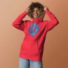 Elephant hoodie with a royal crown illustration drawing, soft streetwear pullover with front pouch pocket in multiple colorways
