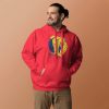 Royal elephant hoodie with a crowned elephant crown illustration drawing, shown in multiple colorways including bone, pink, and sky blue