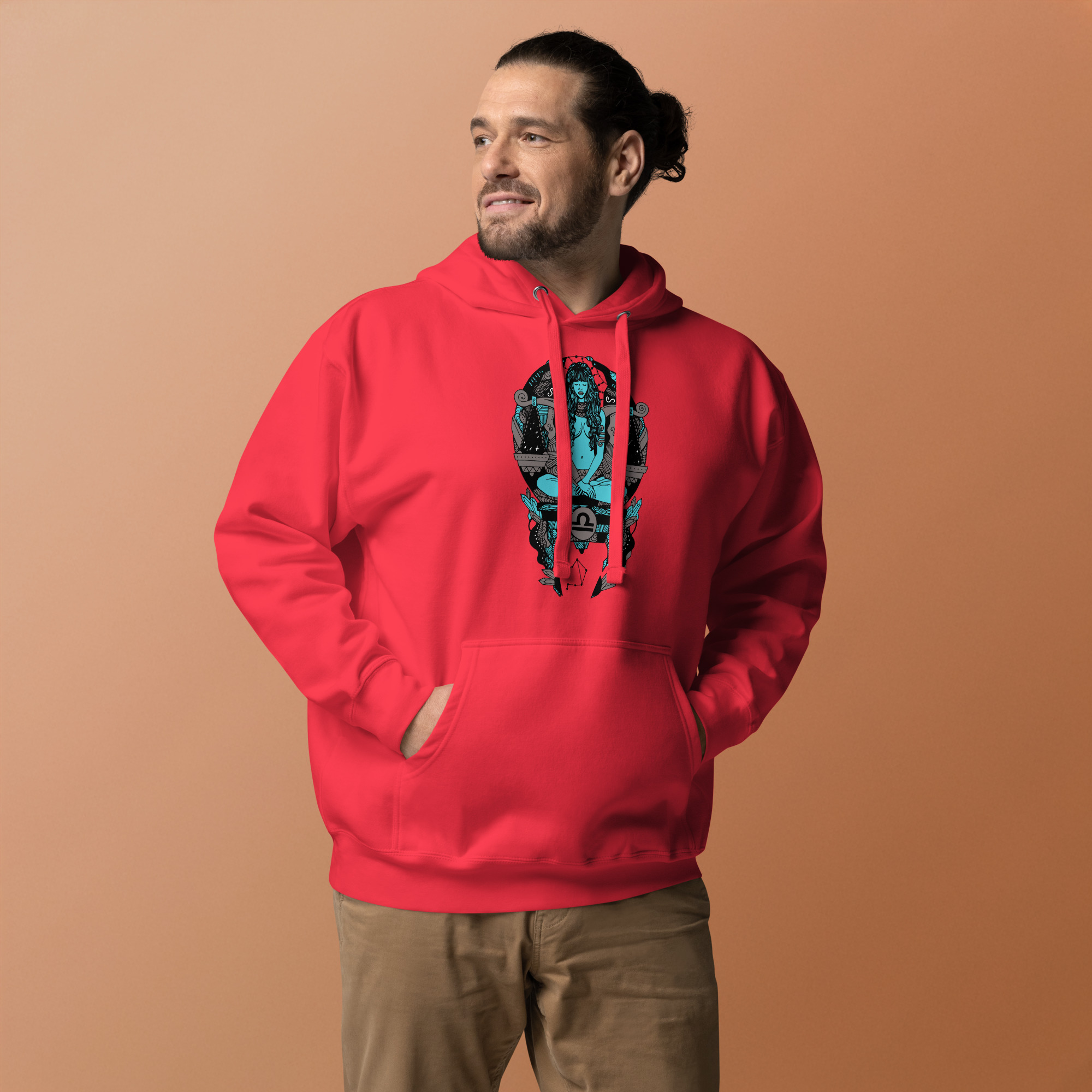 Blue and Grey Libra Beauty - Libra Hoodie - Image 2