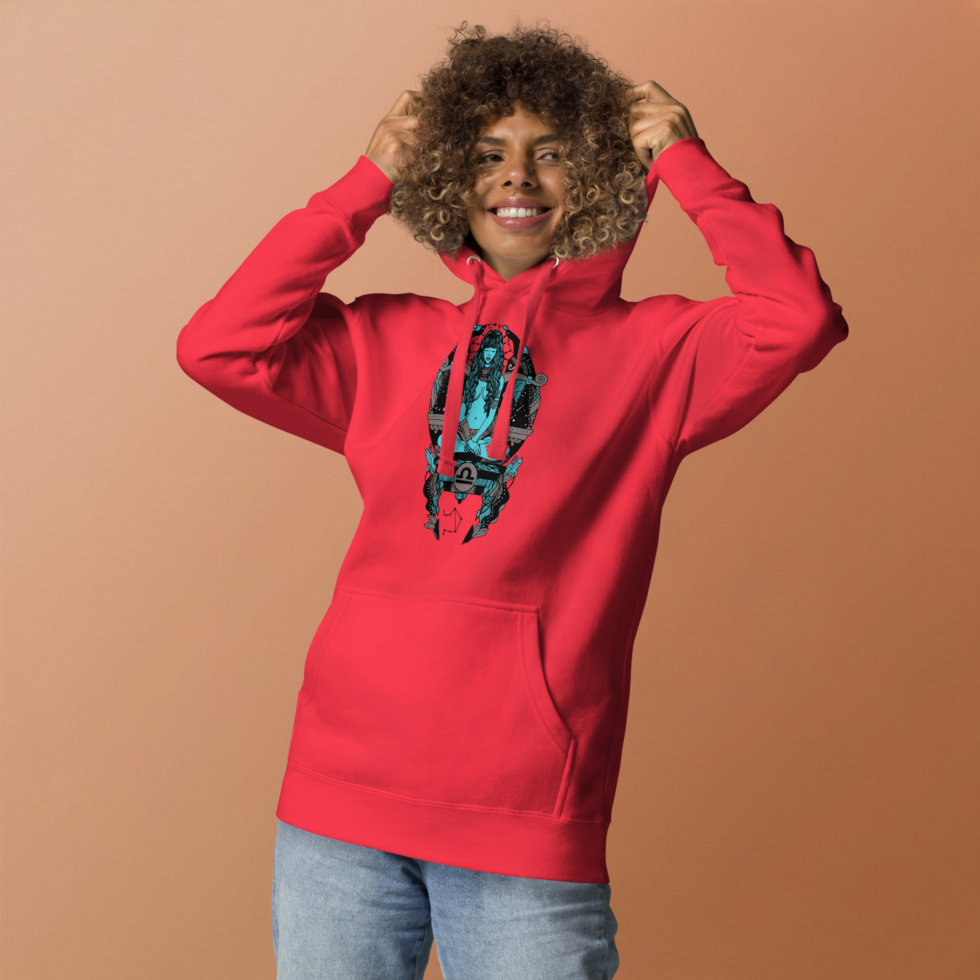 Blue and Grey Libra Beauty - Libra Hoodie - Image 3