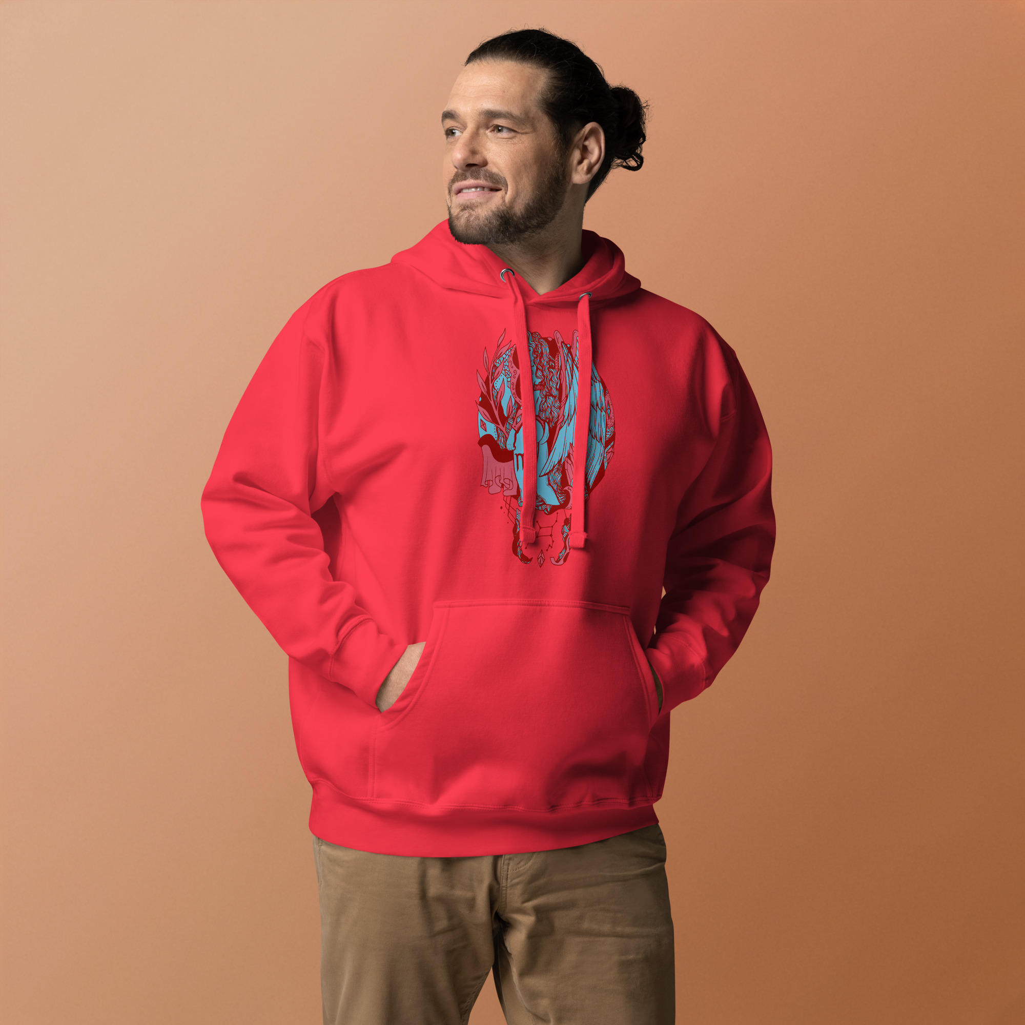 Pastel Blue Virgo Hoodie – Zodiac Art Streetwear Pullover - Image 2