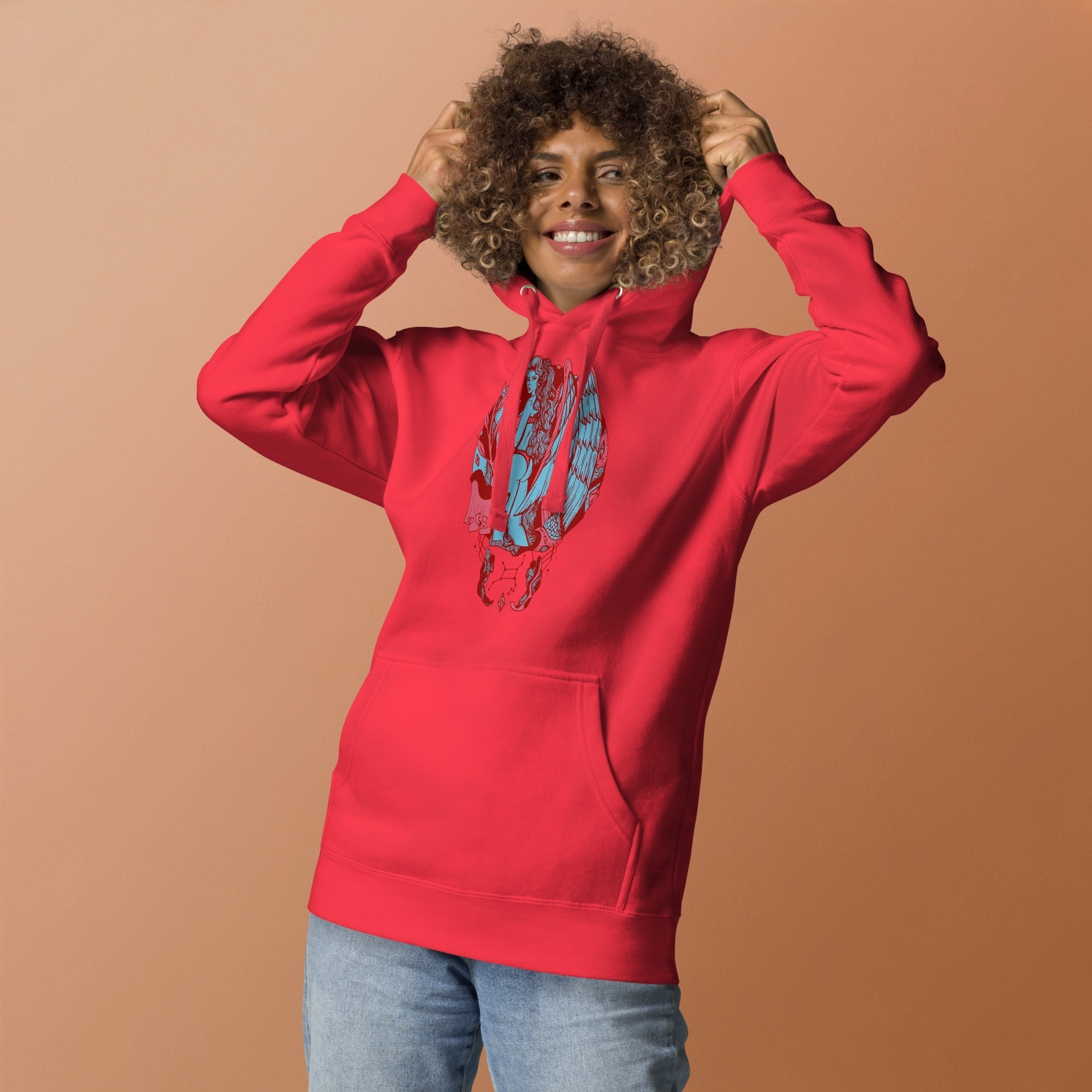Pastel Blue Virgo Hoodie – Zodiac Art Streetwear Pullover - Image 3