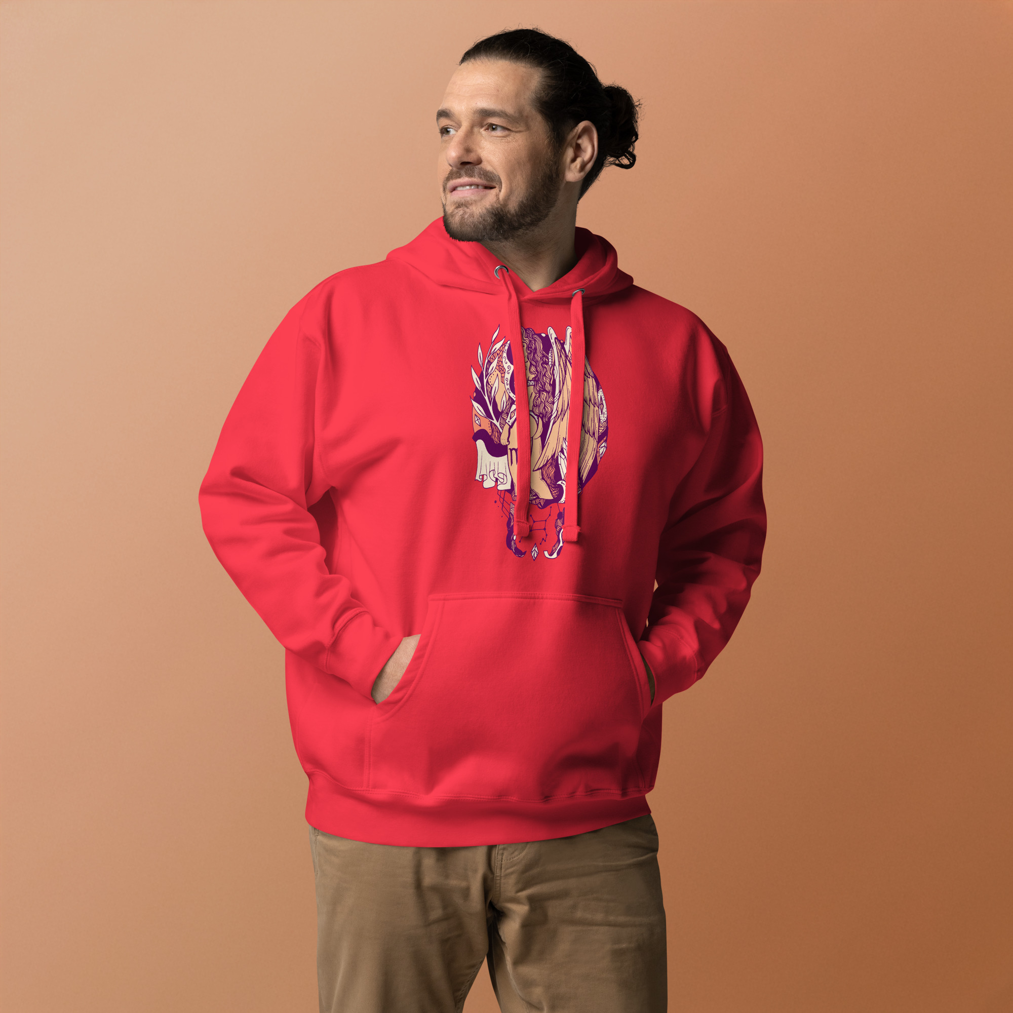 Peach Virgo Beauty Virgo Hoodie – Zodiac Streetwear Pullover - Image 2