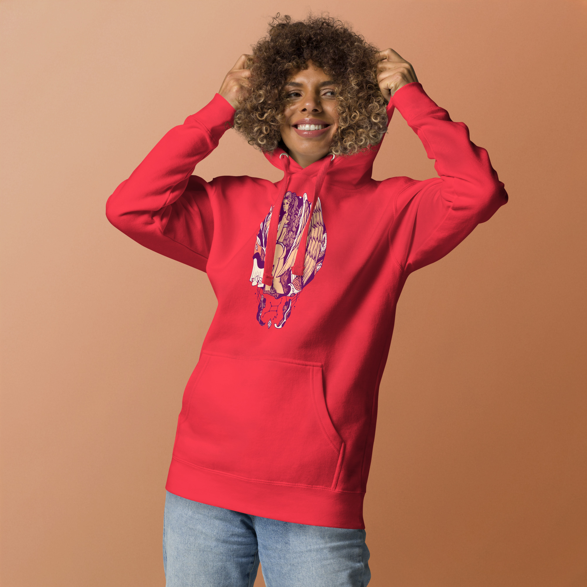 Peach Virgo Beauty Virgo Hoodie – Zodiac Streetwear Pullover - Image 3