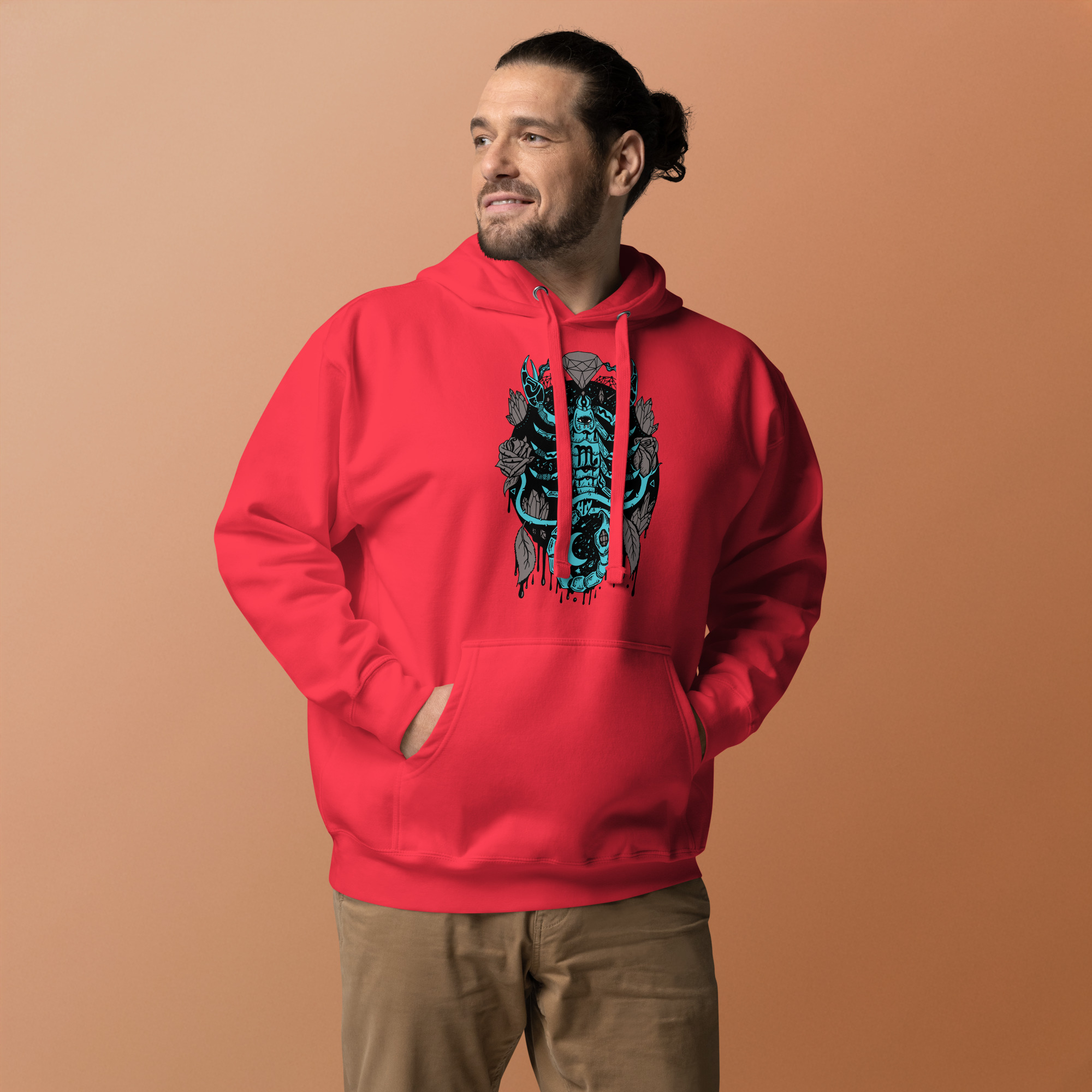 Blue and Grey Mystic Scorpio Zodiac - Scorpio Hoodie - Image 2